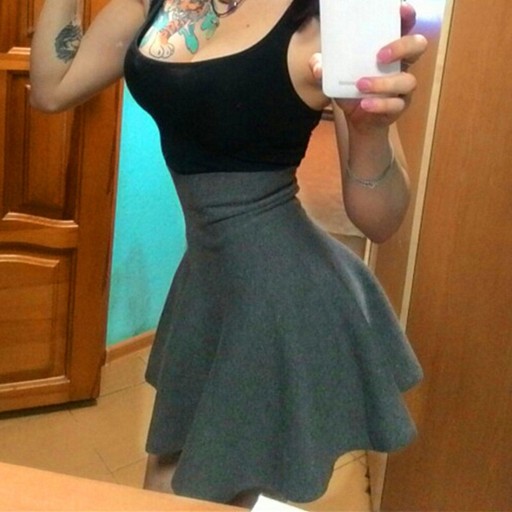 Gonna mini donna con vita alta G17