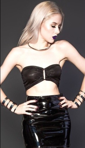 Gonna mini in pelle da donna con zip A1006