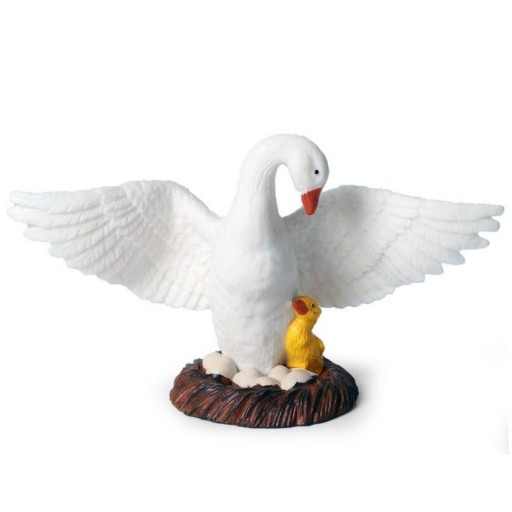 Goose and Gosling Figurine