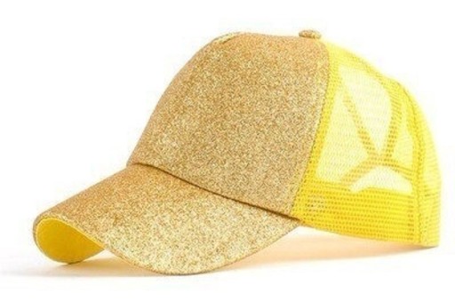 Gorra de malla para mujer con purpurina