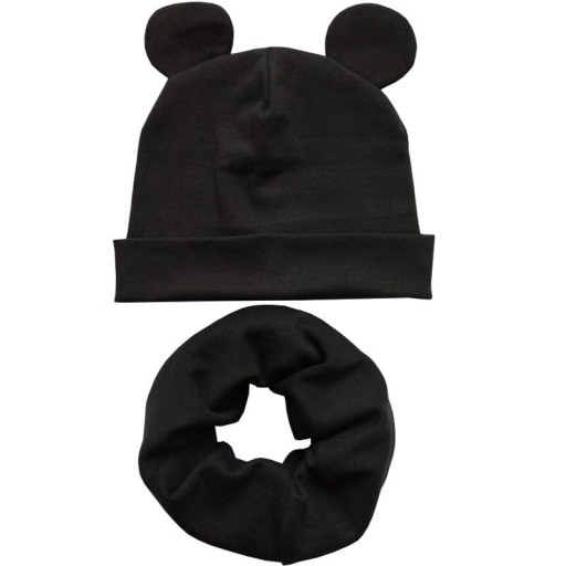 Gorro con orejas y calentador de cuello para niños, juego de 2
