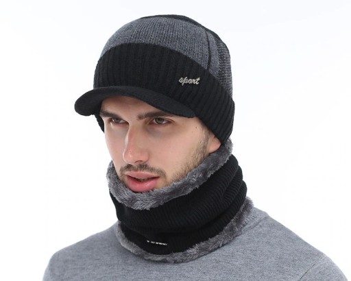 Gorro de Inverno Masculino e Cachecol J759