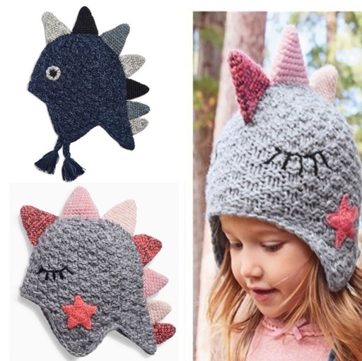 Gorro de Inverno para Crianças Dinossauro