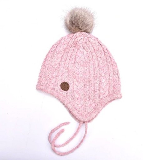 Gorro de invierno para niña con pompón J624