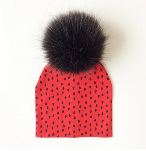Gorro de invierno para niños con estampado de gotas J575