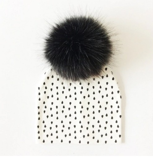 Gorro de invierno para niños con estampado de gotas J575