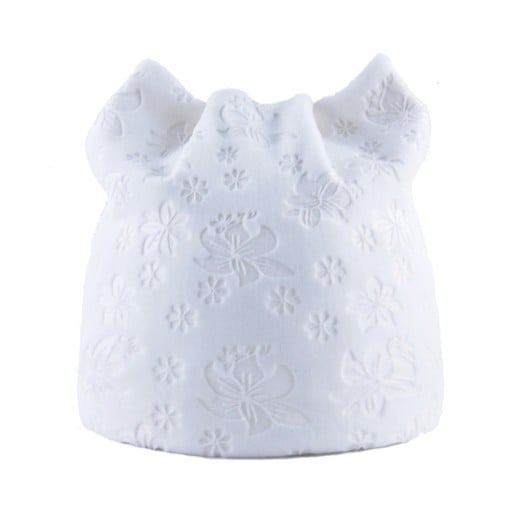 Gorro de mujer con orejas de gato para primavera y otoño Patrón floral en relieve Aspecto de terciopelo suave Acrílico Circunferencia