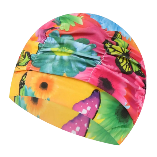 Gorro de natación de nailon, impermeable, elástico, colorido, para piscina, equipo para nadadores V229