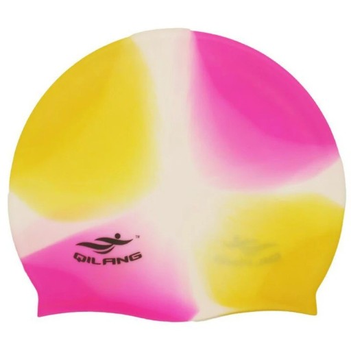 Gorro de natación elástico impermeable de alta elasticidad para hombres y mujeres, equipo de natación, gorro de piscina de silicona con protección para los oídos, unisex, multicolor