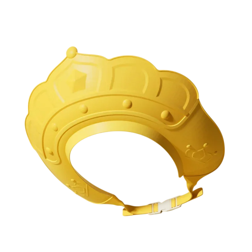 Gorro de silicona con forma de corona para lavar el cabello de niños y recién nacidos Protección para los ojos al bañarse Tamaño ajustable