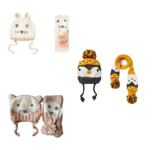 Gorro e cachecol de inverno para crianças