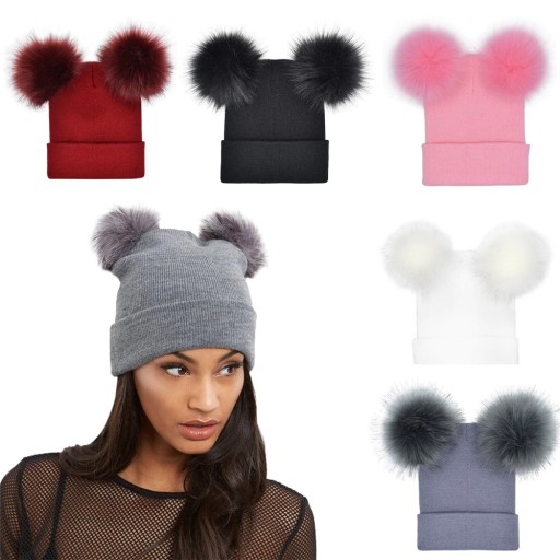 Gorro feminino com pompons J2787