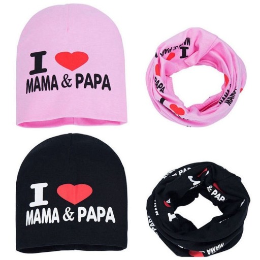 Gorro infantil com cachecol Love