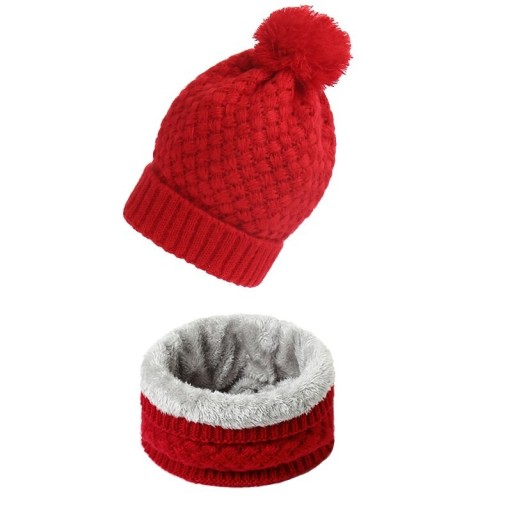 Gorro y bufanda de punto para niños