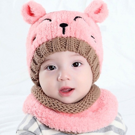 Gorro y calentador de cuello de invierno para niños A398