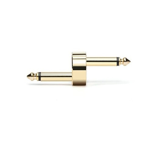 Gouden connector voor gitaar effectpedalen Type Z Metalen audio koppeling 6,3 mm Mannelijk–mannelijk Ruimtebesparend accessoire Adapter 70 x 24 x 24 mm