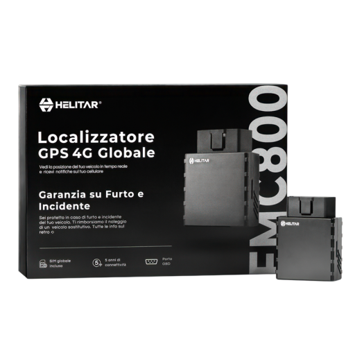 GPS lokalizator Helitar FMC800 OBD tracker med 4G SIM kort Overvågning af køretøjet i realtid Sort Alarm for hastighed, bevægelse og motor