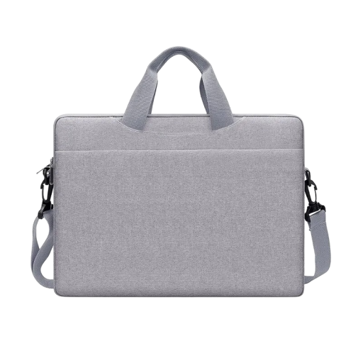 Grå rejsetaske med justerbar rem til MacBook 14 tommer, 38 x 27,5 x 6 cm
