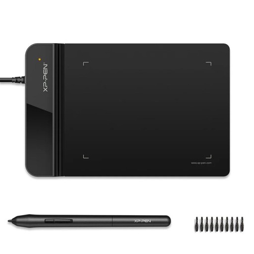Grafický tablet XP-PEN Star G430S s pasivním perem P01 8192 úrovní tlaku Rozlišení 5080 LPI Plocha 4 x 3 palce Černý pro OSU a kreslení
