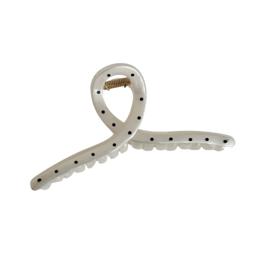 Grampo de cabelo com bolinhas aberto em arco 12,7 x 6,4 cm Spona decorativa para mulheres Grande grampo decorativo com firmeza