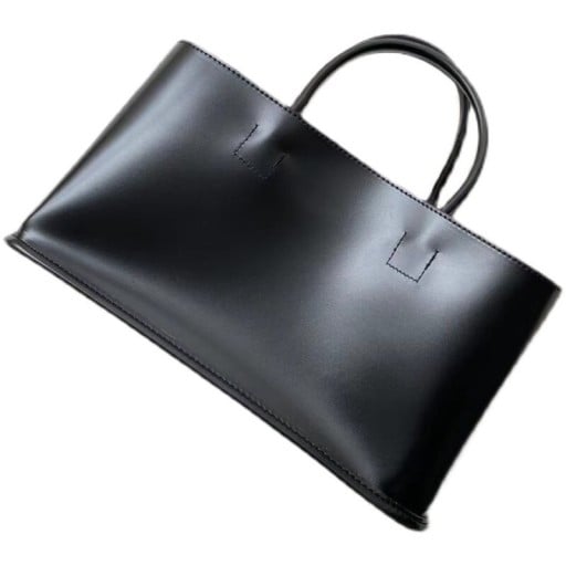 Grand sac à main shopper pour femmes en simili cuir Sac à main avec deux anses Ouverture supérieure Surface lisse Dimensions 35 x 19 x 10 cm