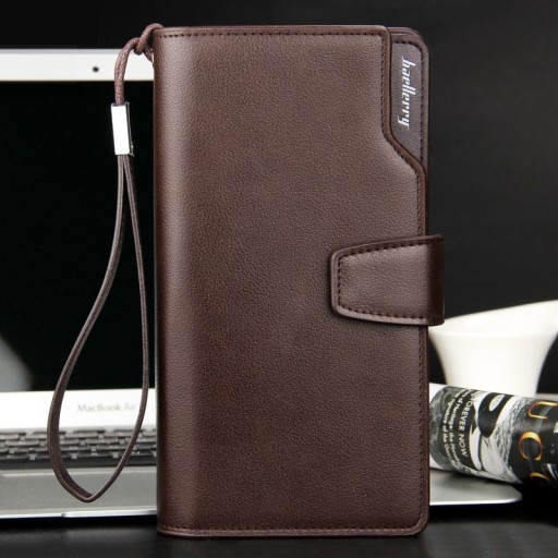 Grande portefeuille pour homme avec dragonne - Marron
