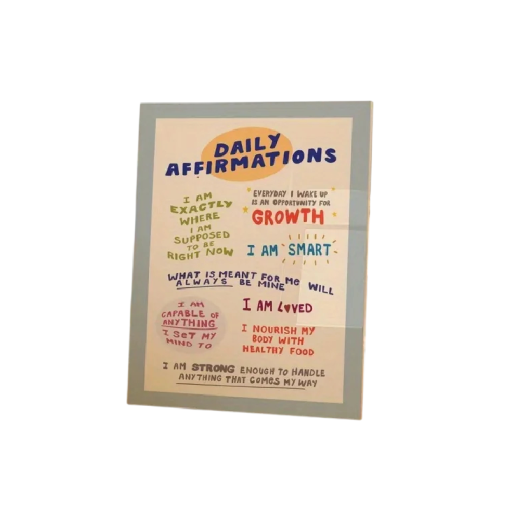 Grande poster da parete affermazioni quotidiane 50 × 70 cm stampa su tela motivo testuale colorato decorazione per la casa camera da letto senza cornice