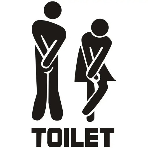Grappige sticker voor het toiletdeur waterdichte decoratie voor de badkamer 12x20 cm, creatieve sticker voor een leuke toilet