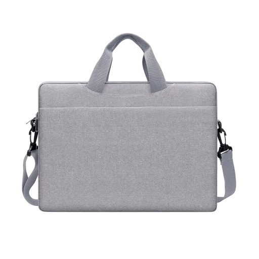 Graue Reisetasche mit verstellbarem Riemen für MacBook 14 Zoll 38 x 27,5 x 6 cm