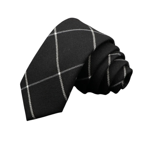 Gravata de homem em algodão xadrez 145 x 6 cm Gravata estreita elegante Gravata moderna com padrão Acessório estiloso para homens em eventos de trabalho e sociais