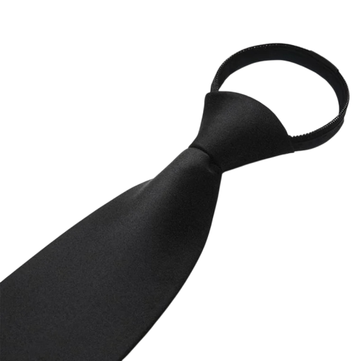 Gravata preta mate simples 48 x 8 cm Gravata pré-laçada com fecho de zip Gravata elegante para looks formais e de trabalho
