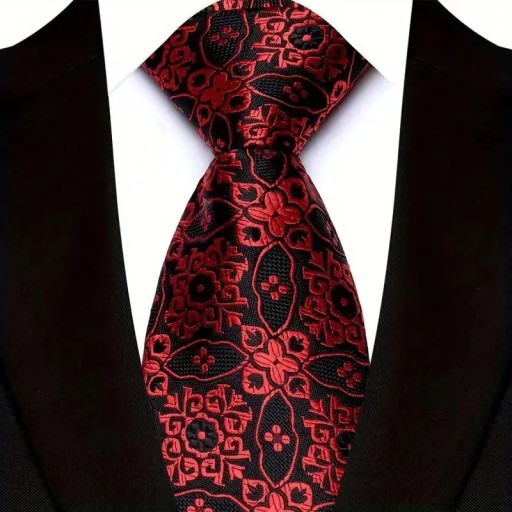 Gravata social de seda com padrão floral 145 x 8 cm Acessório formal para homens Gravata de luxo para fato