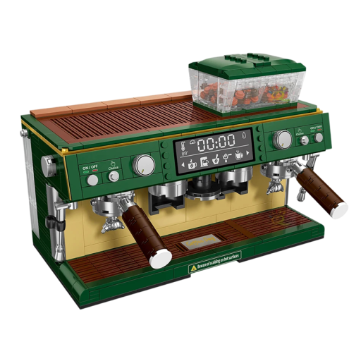 Green kaffemaskine byggesæt 18 x 12,2 x 13,2 cm 928 stk. Børne mikrobyggesæt af en kaffemaskine med en kop kaffe Kreative byggesæt til børn og voksne