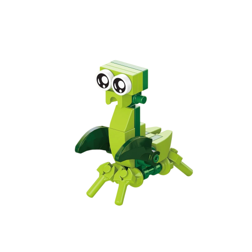 Green Praying Mantis Building Set 28 Pieces 5.1 x 2.3 x 5.3 cm Mini Insect Model with Prominent Eyes Creative Figure for Assembly Small Decorative Building Set