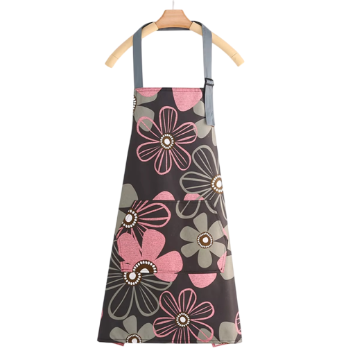 Grembiule da cucina in cotone unisex 72 cm con motivo floreale Traspirante Impermeabile PVC Grembiule da lavoro alla moda per cucinare donne uomini