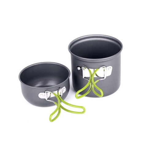 Grey Camping Pots 2 pcs