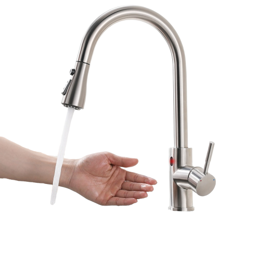 Grifo de lavabo sin contacto plateado P3536