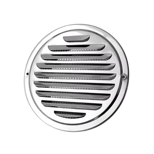 Grilă de ventilație rotundă 100 mm 98x145x40 mm Oțel inoxidabil 201 Protecție împotriva insectelor Ventilație interioară și exterioară Evacuare și circulație a aerului