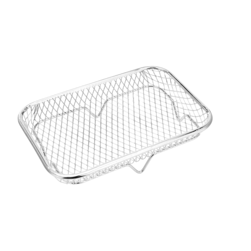 Grilling Basket 19.3 x 13.5 x 4.6 cm Stainless Steel Rectangular BBQ Basket for Grilling Vegetables Meat Fish Portable Grilling Accessory