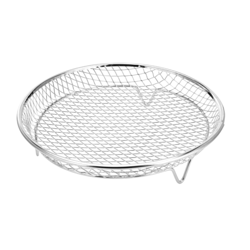Grilling Basket 20 x 20 x 5 cm Stainless Steel Round Grilling Basket for Vegetables Meat Fish BBQ Grilling Accessory