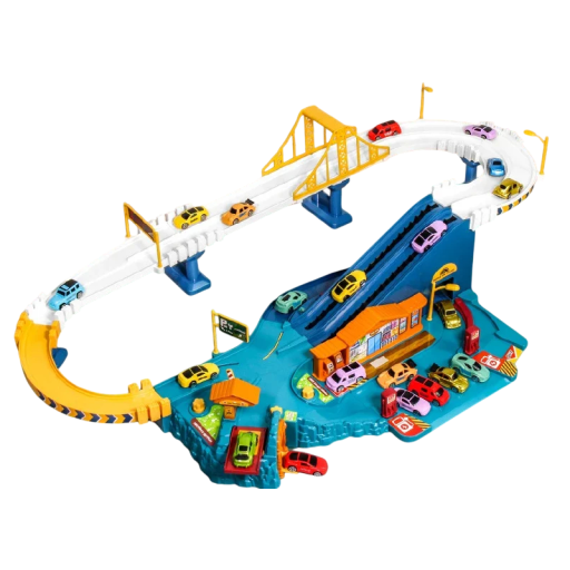 Große Abenteurerbahn für Autos Kunststoffbahn Interaktive Spielzeug für Kinder