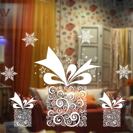 Großer weihnachtlicher Glasaufkleber