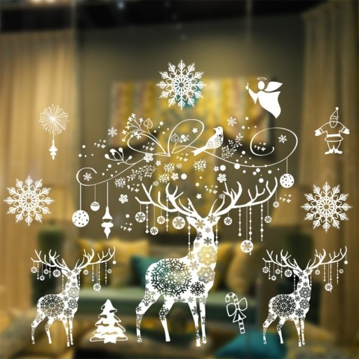 Großer weihnachtlicher Glasaufkleber