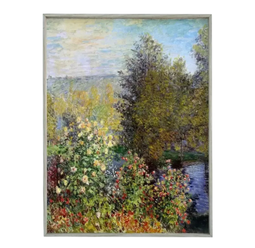 Großformatiges Wandplakat 50 x 70 cm Garten in Montgeron Claude Monet Stil Vertikales Leinwandbild ohne Rahmen Impressionismus