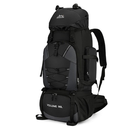 Großvolumiger Trekking-Rucksack 90 l mit vorderem Schnürsystem 87 x 35 x 22 cm Seitentaschen und Hüftgurt Für Trekking-Expeditionen und Camping