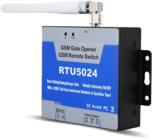 GSM Relay Switch for Controlling Gates and Doors 4 Bands DC 9–24 V Black and Silver Design for Remote Control