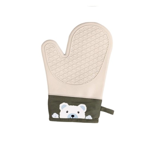 Guantes de cocina de silicona térmicamente aislantes con diseño de oso 21 x 28,5 cm Protección antideslizante de manos Material de calidad