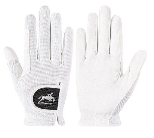 Guantes de equitación para mujer Ligeros y transpirables de malla Tamaño L 18,2 a 19,0 cm Dorso elástico y dedos completos Para equitación y trabajo en el establo