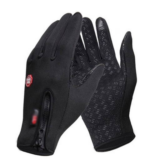 Guantes de hombre con cremallera - Negro