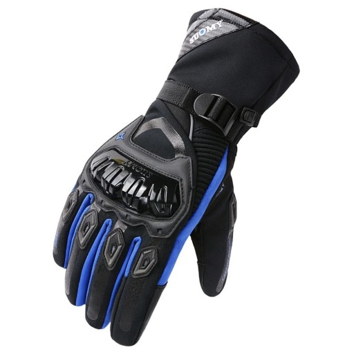 Guantes de moto de invierno para mujer, color rosa y morado, impermeables, cálidos, para deportes todoterreno y carreras.